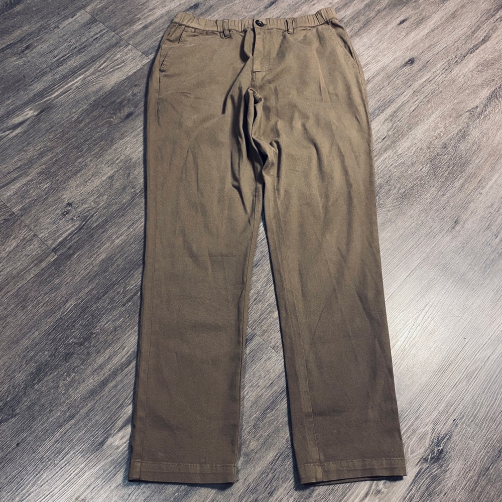 Cove USA Die On Empty Mens 32x30 Brown Chino Pants Elastic Waist Straight Leg - Picture 5 of 5